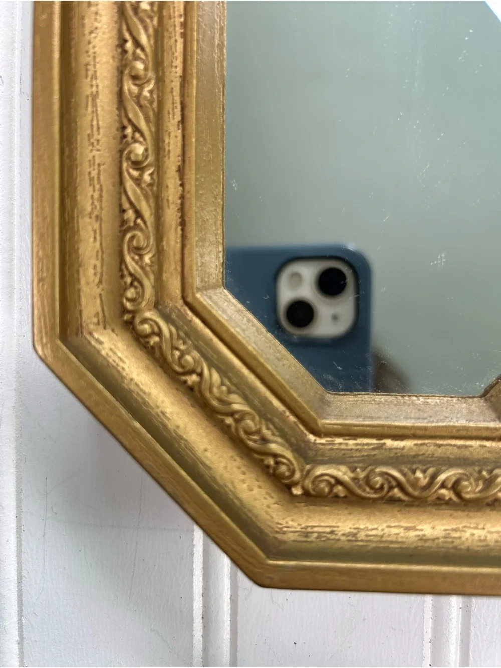 Vintage Mirrors Homco Gold Octagonal-Edge Decorative Gallery Wall Pair 17x5